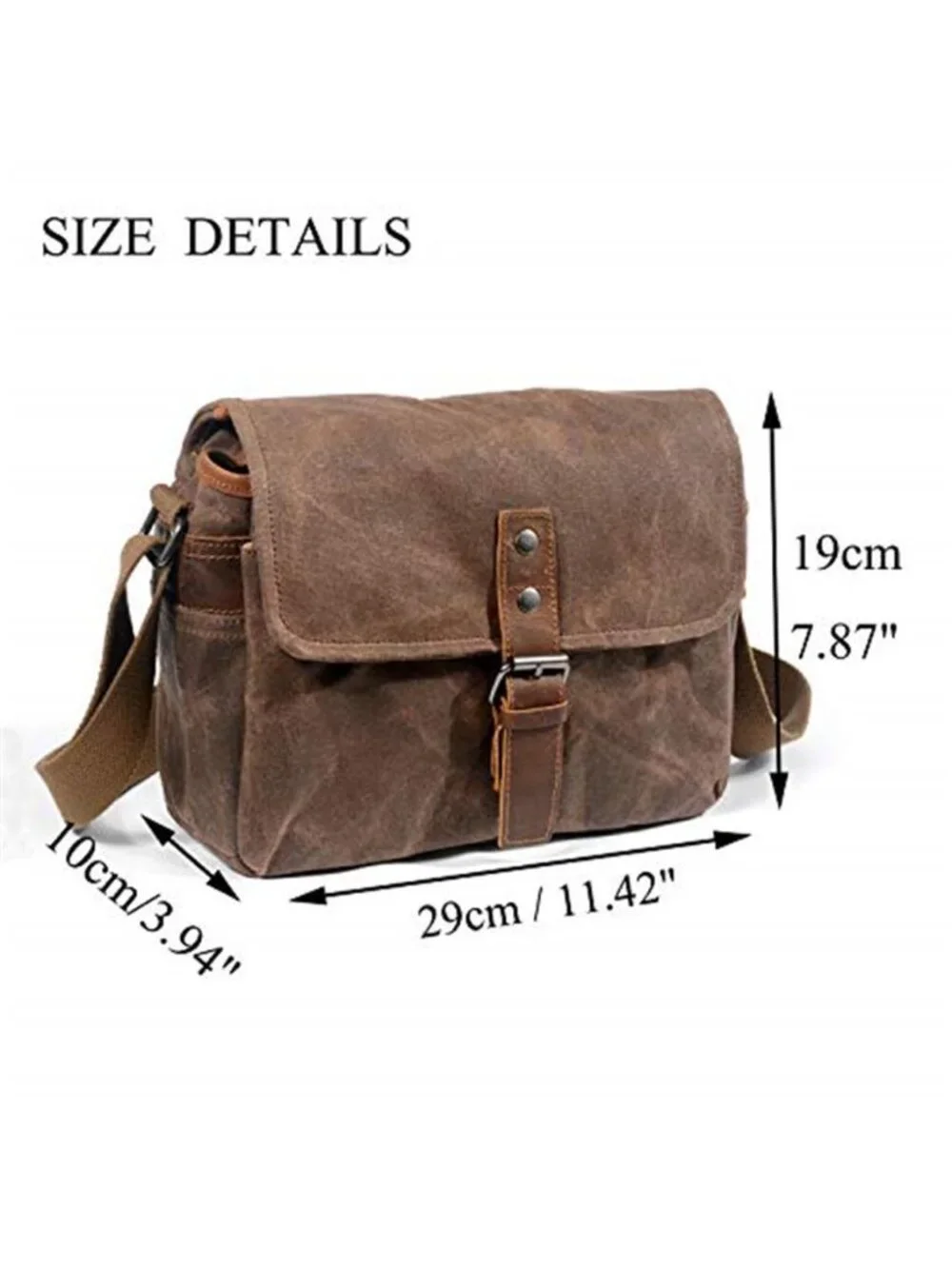 Men's SLR Camera Bag Waterproof Wax Canvas Bag Vintage Camera Case Messenger Bag